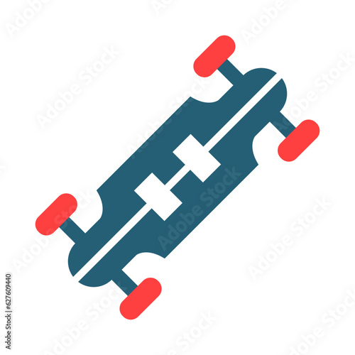 Longboard Glyph Two Color Icon Design