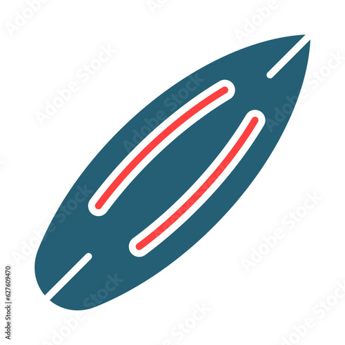 Surfboard Glyph Two Color Icon Design