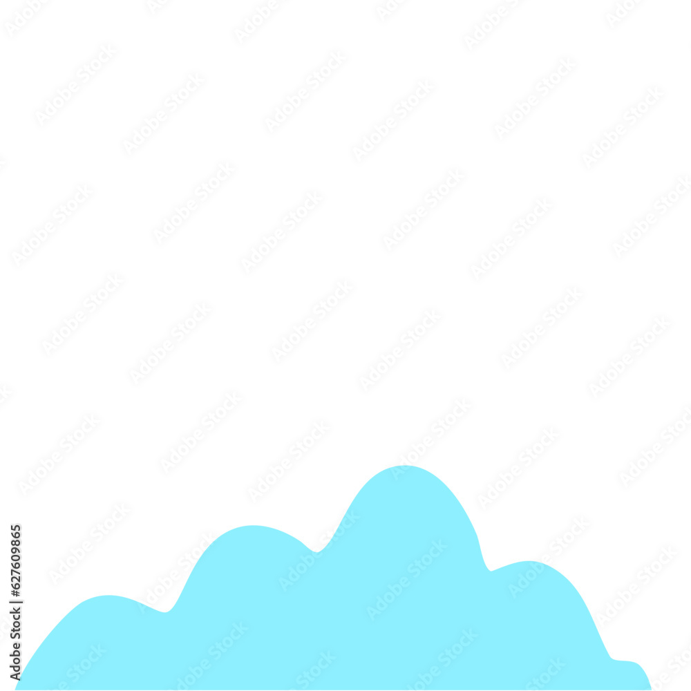 Blue Cloud Cartoon In Flat Style
