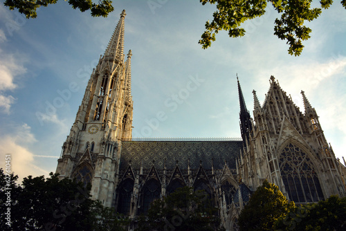 Vienna Votive Church in a Natural Frame - Austria photo