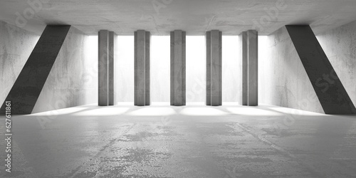 Abstract interior design concrete room. Architectural background