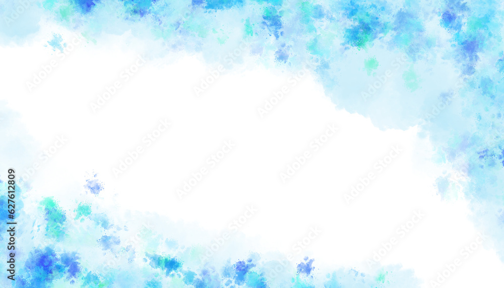 Fototapeta premium Beautiful blue watercolor backgrounds splash, use for wedding backdrop, card, mother day backdrop.