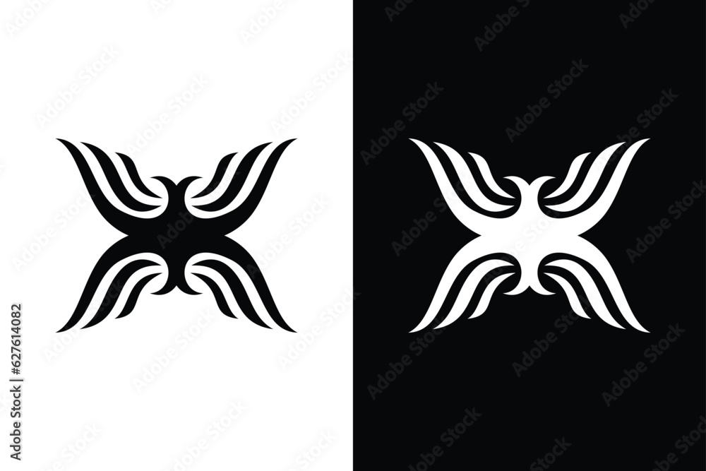 Obraz premium Abstract concept black and white color. Suitable for symbol, logo, company, brand name, icon, luxury, elegant, premium logo and many more.