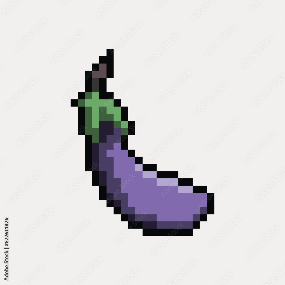 this is purple fruit and vegetable icon in pixel art with simple color and white background this item good for presentations,stickers, icons, t shirt design,game asset,logo and your project.