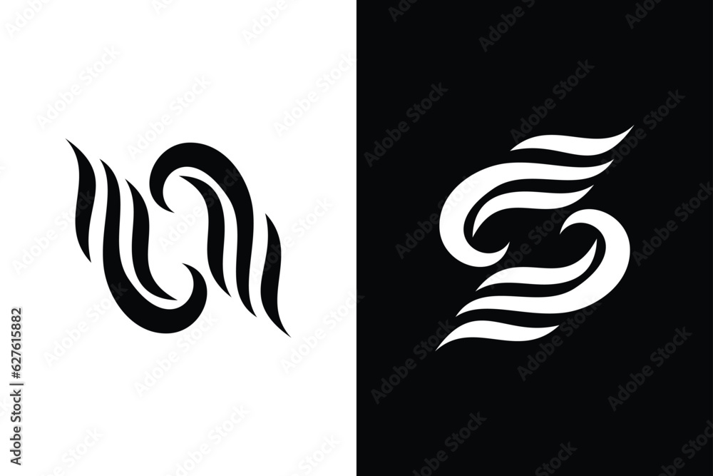 Obraz premium Abstract concept black and white color. Suitable for symbol, logo, company, brand name, icon, luxury, elegant, premium logo and many more.