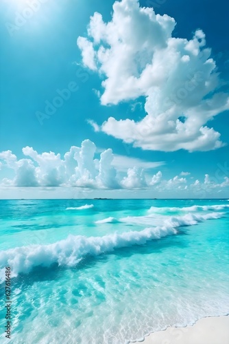 beach, ocean, blue sky, water