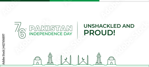 Pakistan Independence Day Banner with Design