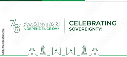 Pakistan Independence Day Banner with Design