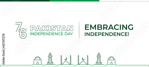 Pakistan Independence Day Banner with Design