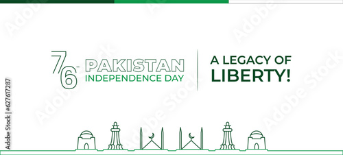 Pakistan Independence Day Banner with Design