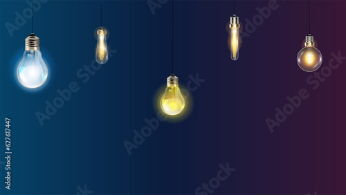 wallpaper bulbs on blue background  perfect for PC, laptops and MacBook