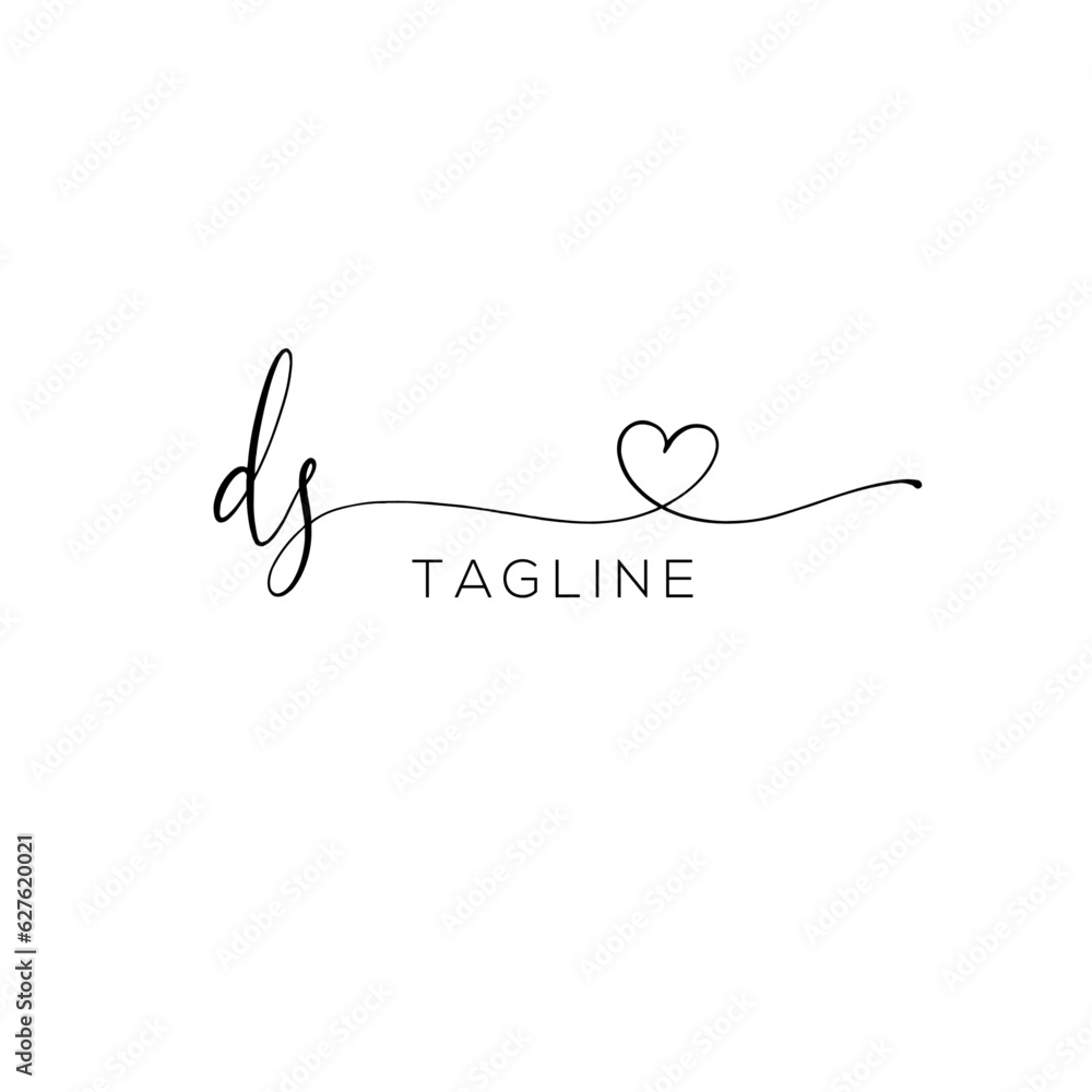 A hand-drawn signature logo design template A hand-drawn signature logo design template