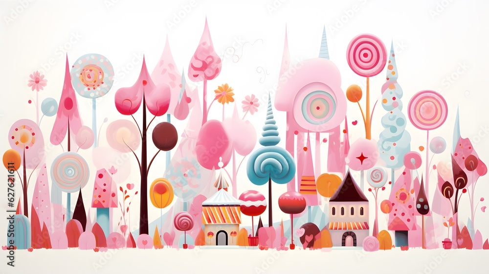 Candy sweet world illustration