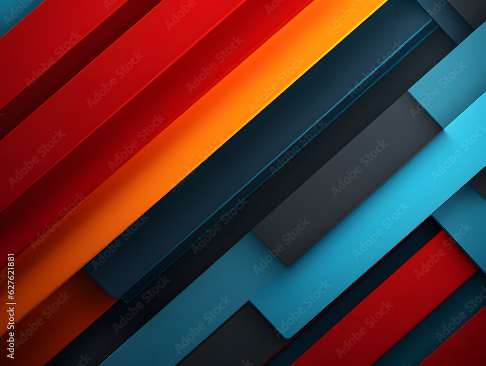 Obraz premium Background - tech style with rainbow colors and black elements, abstract, flat design, minimalistic, illustration. - Generative AI
