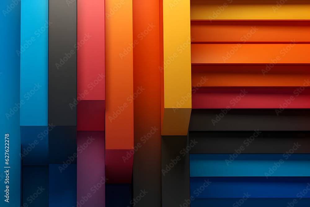 Background - tech style with rainbow colors and black elements, abstract, flat design, minimalistic, illustration. - Generative AI Background - tech style with rainbow colors and black elements, abstract, flat design, minimalistic, illustration. - Generative AI