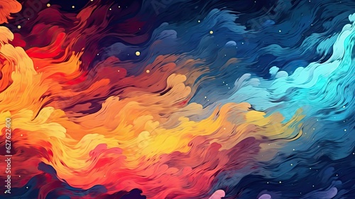 Celestial Galaxy Swirls abstract background. Colorful futuristic illustration art. Generative AI