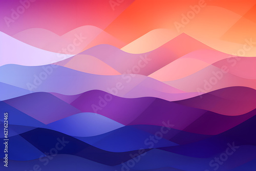 Background - adventure style with Purple colors and mountain elements, abstract, flat design, minimalistic, illustration. - Generative AI