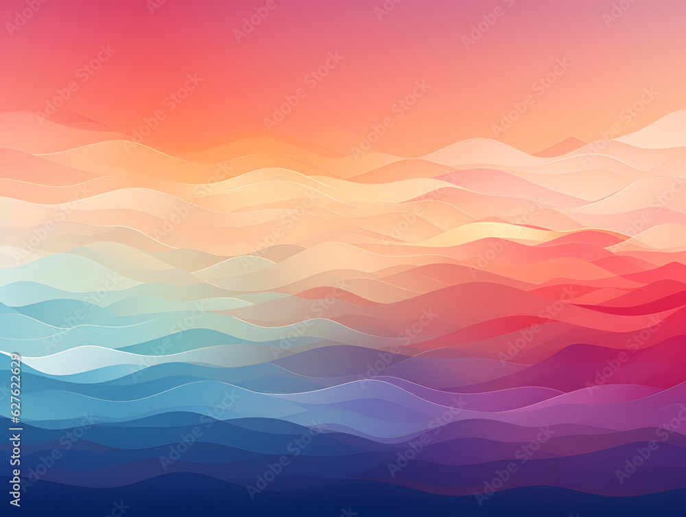 Background - tech style with rainbow - pride flag soft colors, abstract, flat design, minimalistic, illustration. - Generative AI