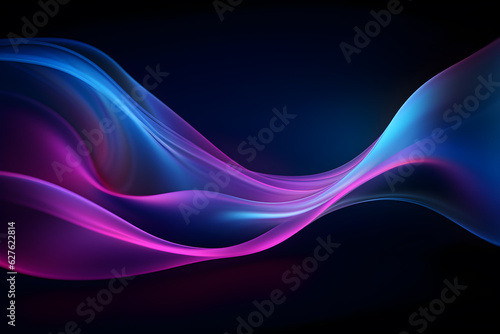 abstract digital light purple blue background with wavy line design, AI generate