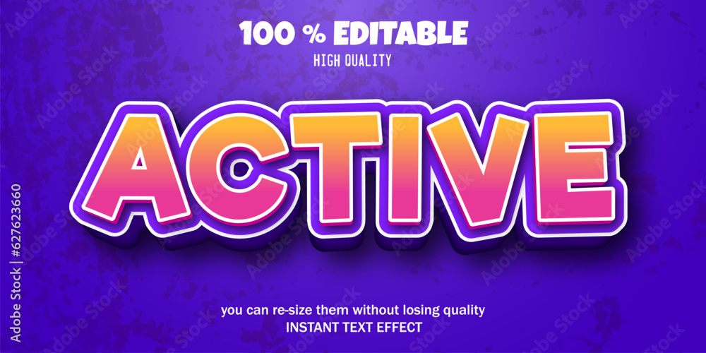 Naklejka premium Active text effect