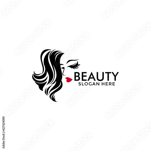 Beauty logo salon and hair treatment logo design, Beauty woman fashion logo template