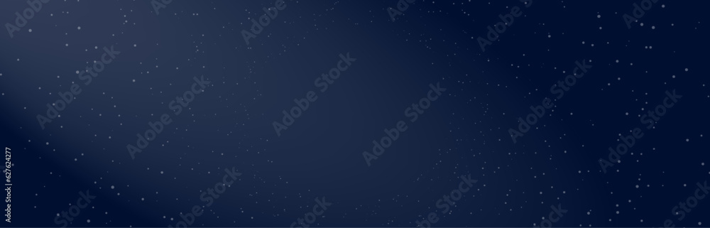 Dark Blue Gradient Background with small white polka dots going to the center with soft spotlight from corner. Perfect for space and astrology designs, Christmas winter themes. Marine and sea. Vector.