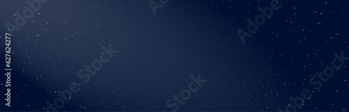 Dark Blue Gradient Background with small white polka dots going to the center with soft spotlight from corner. Perfect for space and astrology designs, Christmas winter themes. Marine and sea. Vector.