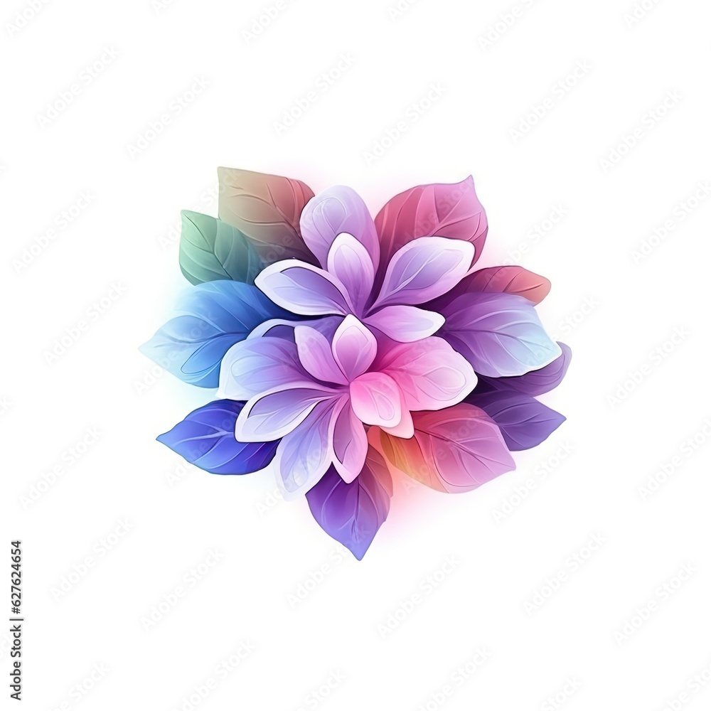 Fototapeta premium Cute Hydrangea blooming flower isolated on white background. Floral design with elegant flower. Generative AI