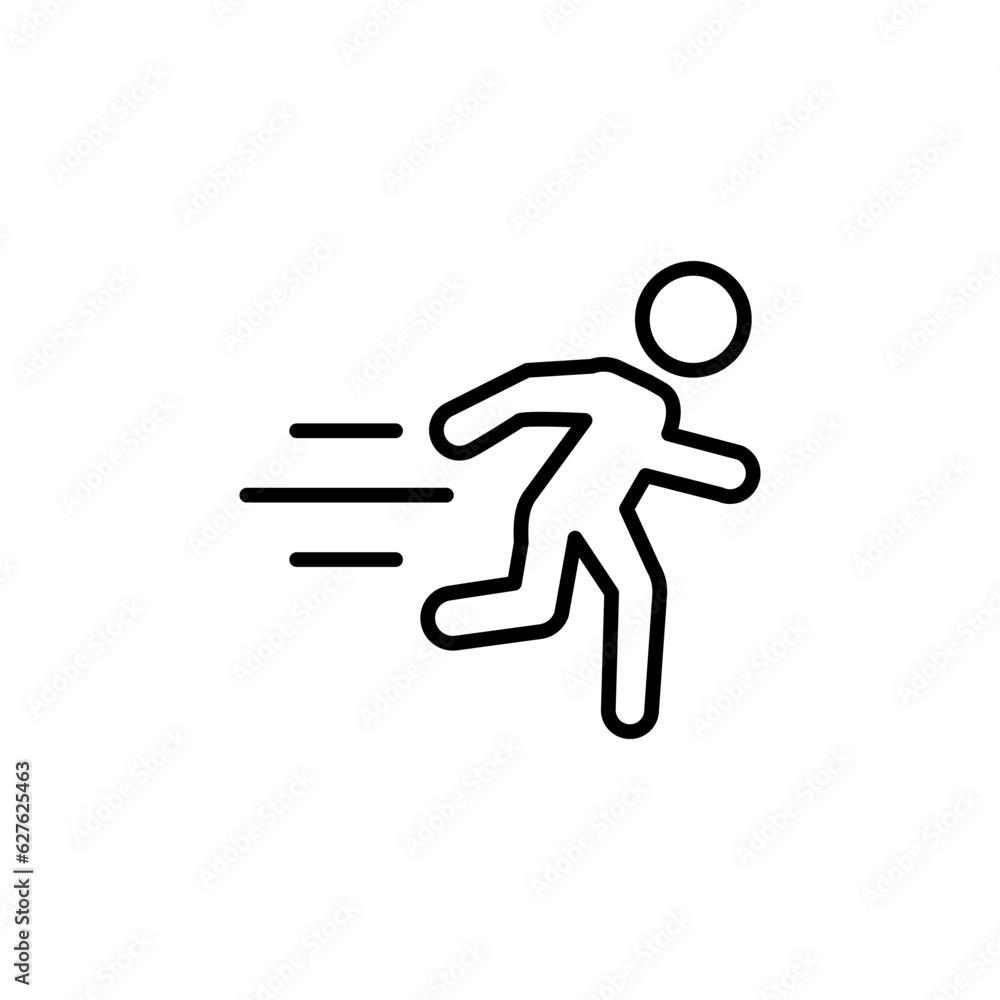 Running man line vector icon. Outline, editable stroke. Running man line vector icon. Outline, editable stroke.