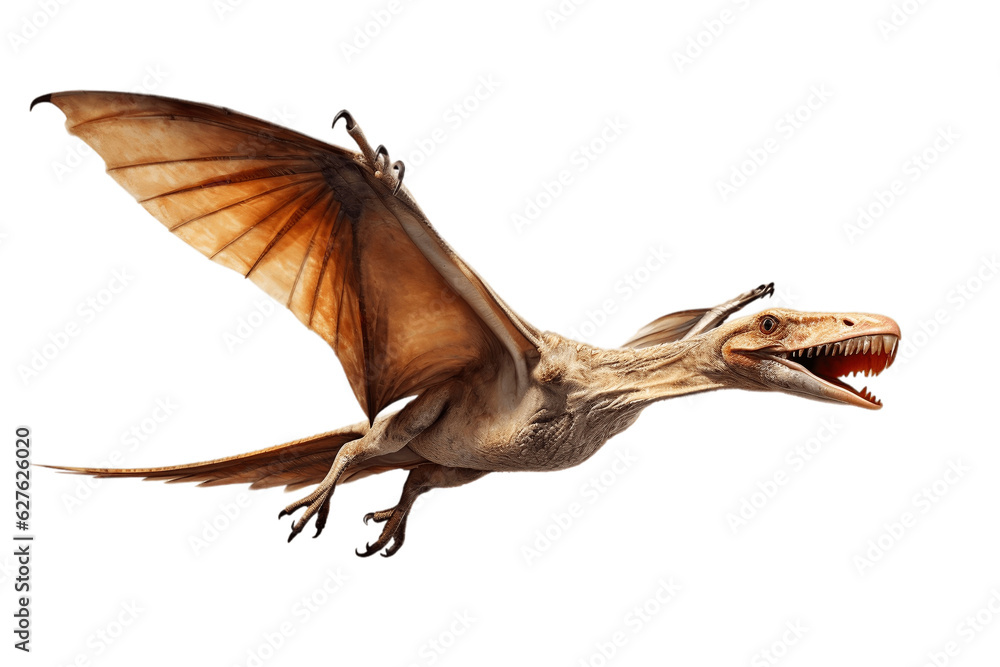 Obraz premium Isolated Pteranodon Dinosaur transparent Background. Generative AI