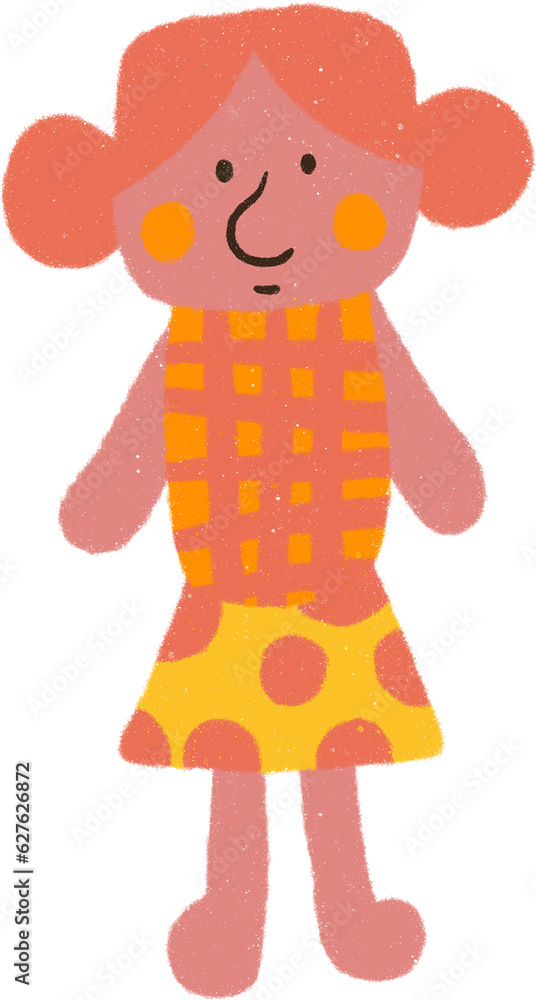 Girl Cartoon Hand drawn Illustration Girl Cartoon Hand drawn Illustration