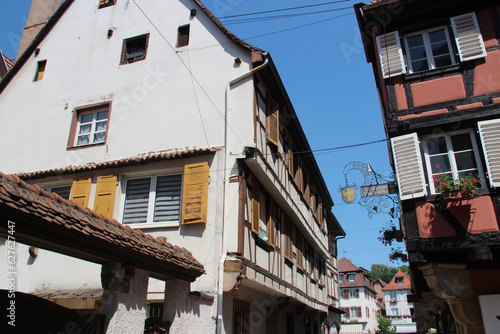 half-timbered houses in obernai in alsace (france)