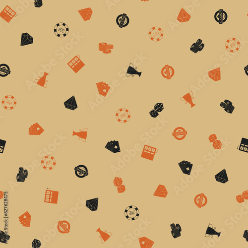 Wallpaper Mural Gambling hand drawn seamless pattern. Casino vector background. Torontodigital.ca