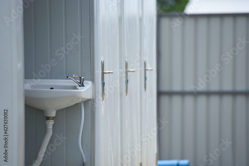 restroom air vent on duty in construction site