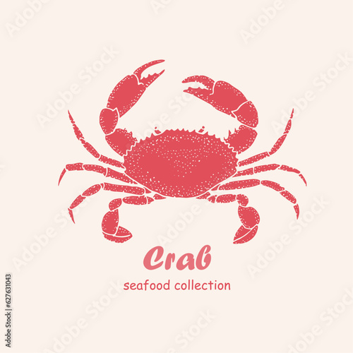 Seafood, crab, logo, doodle, line art ,seafood illustration , crustacean , crabs , crustaceans, seafood , crawfish, watercolor, food illustrations
