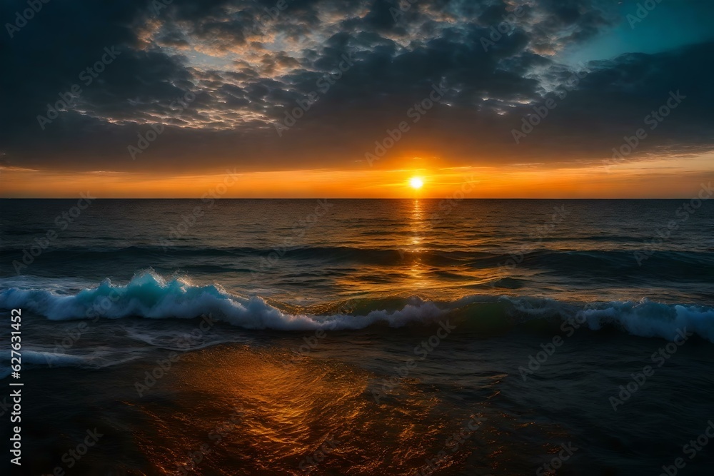 sunrise in the sea