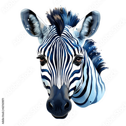 Funny word and sticker about zebra