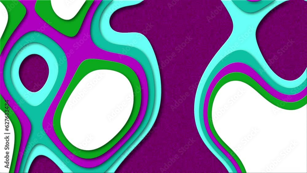 Cartoon fun multi-layered relief animation of colored shapes. Paper cut. Looped motion graphics. Textured purple background. Cartoon fun multi-layered relief animation of colored shapes. Paper cut. Looped motion graphics. Textured purple background.
