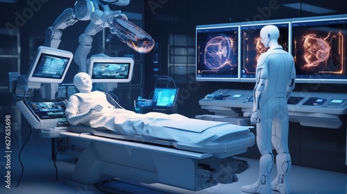 Surgeons in the operating room, medical office, reception,Generative AI
