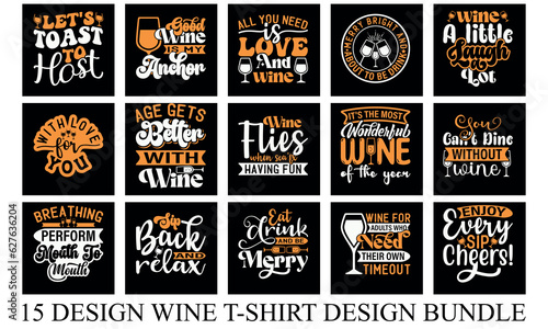 Wine T-shirt Design Bundle 