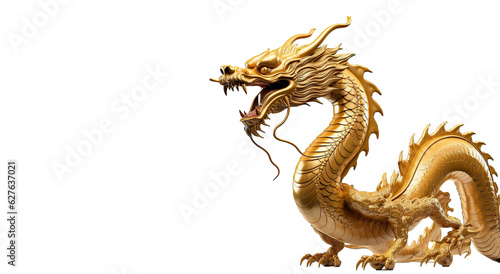 The Chinese dragon is made of gold and represents prosperity and good luck Chinese new year concept