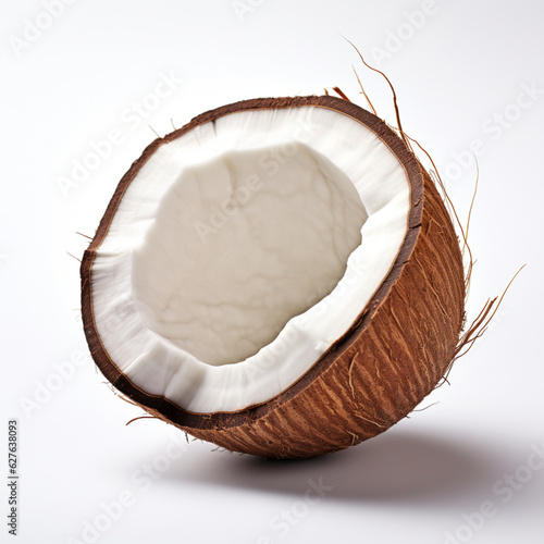 A single piece of 3D coconut on a white background.