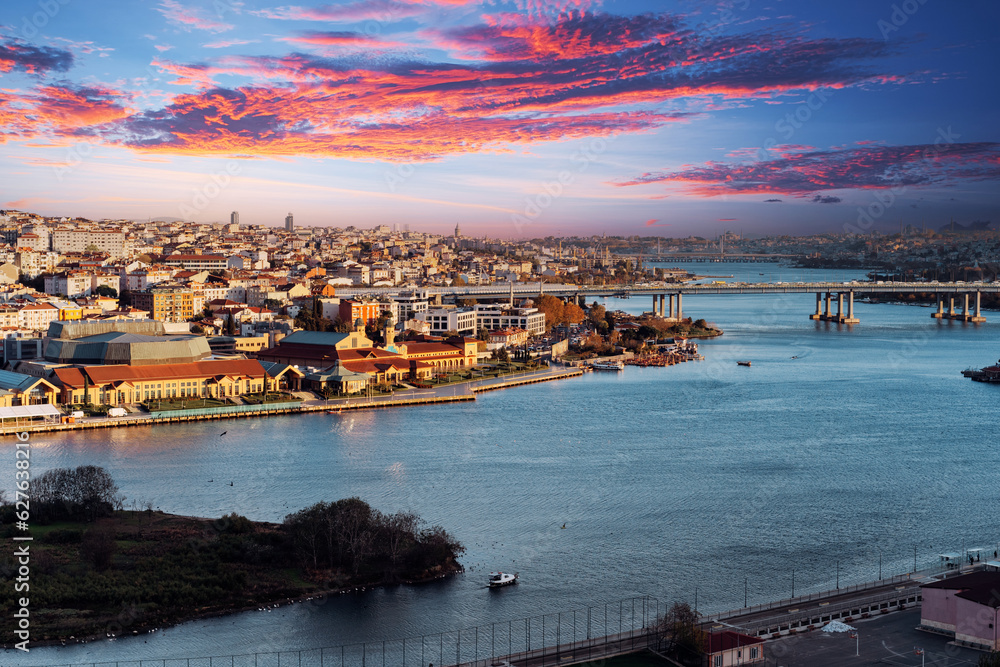 Pierre Loti view point. Cityscape of Istanbul Turkey.