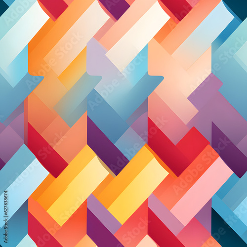 Seamless Tech Fusion: Abstract soft tones rainbow colors Seamless Print, Perfect for Various Designs. - High-tech visuals, Versatile print for multiple uses, Futuristic pattern, pink, fusion, Dynamic.