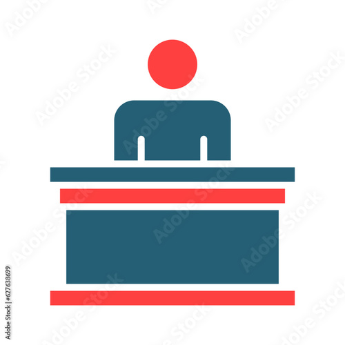 Panel of judges Glyph Two Color Icon Design
