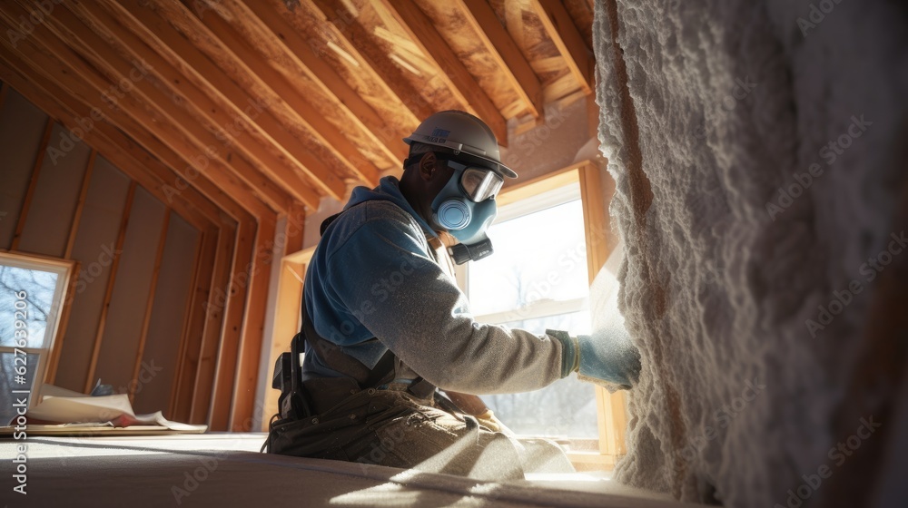 Construction and insulation concept. Generative AI Construction and insulation concept. Generative AI