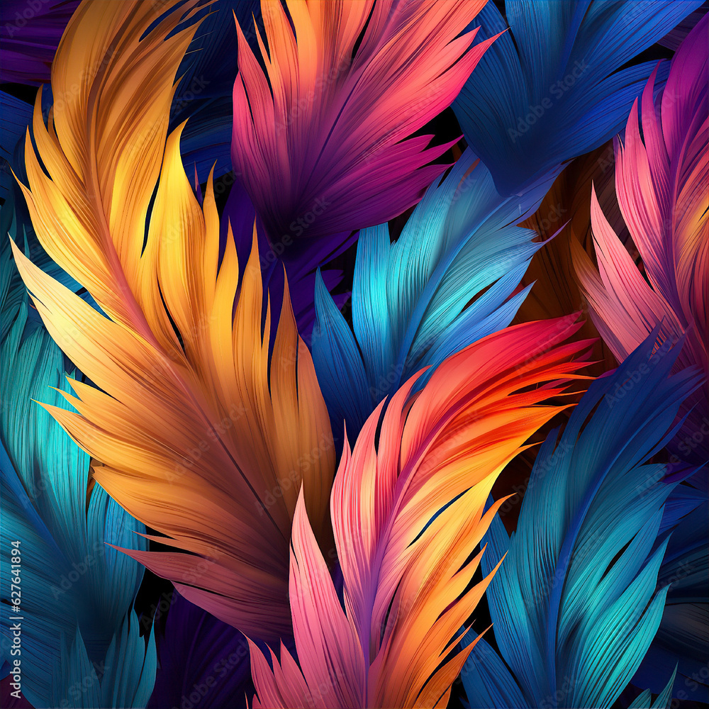 Obraz premium Multi colorful feathers background