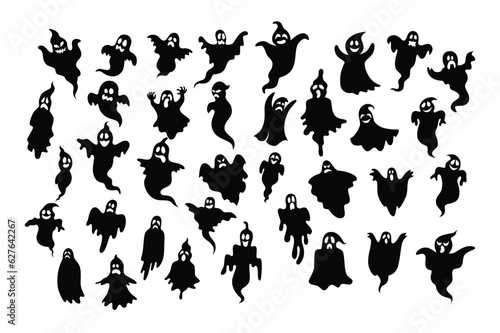 Collection of halloween ghost silhouettes