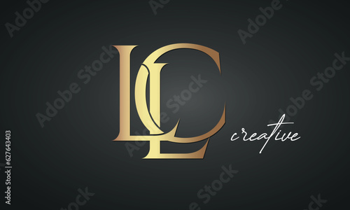 luxury letters LLC golden logo icon premium monogram, creative royal logo design