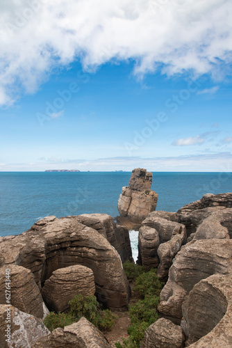 Rocky coastline at Cape Carvoeiro viewpoint (Miradouro Cabo Carvoeiro), Peniche, Portugal